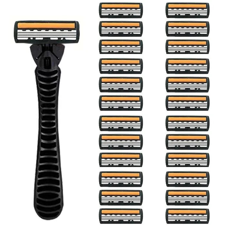 3-Layer Shaver Sack Premium Stainless Steel Safety Razor with Replaceable Blades - Smooth and Comfortable Shave for Men and Wome