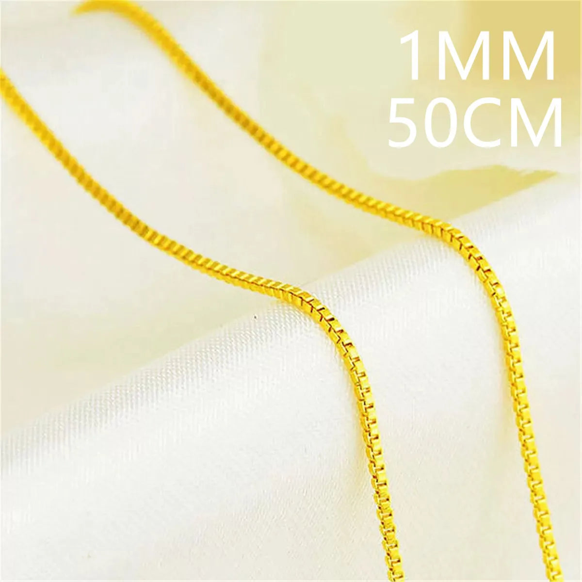 Andara 925 Sterling Silver Gold-Plated 1mm Width Box Chain Necklace Fashion Basic Choker for Women Jewelry Gift