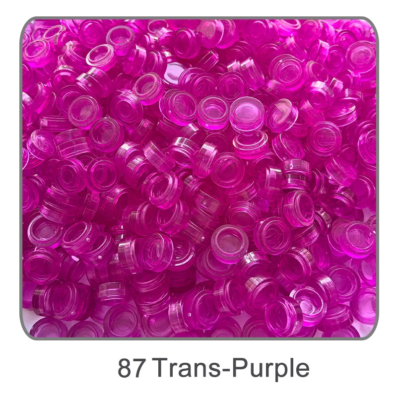 1000Pcs Tile 1x1 Round Building Blocks | 52 Color DIY Educational Creative Toy Set close-up view
