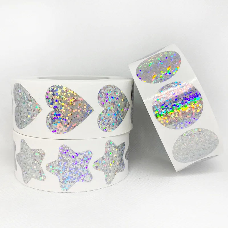 Heart Stickers and Star Stickers Roll | 100-500 Pieces Thank You Labels for Small Pac alternate view