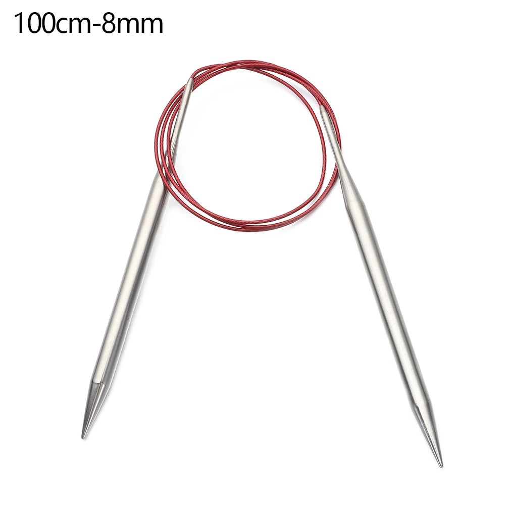 80/100cm Stainless Steel Circular Needle Round Weaving Knitting Needles Handmade Crochet detail view