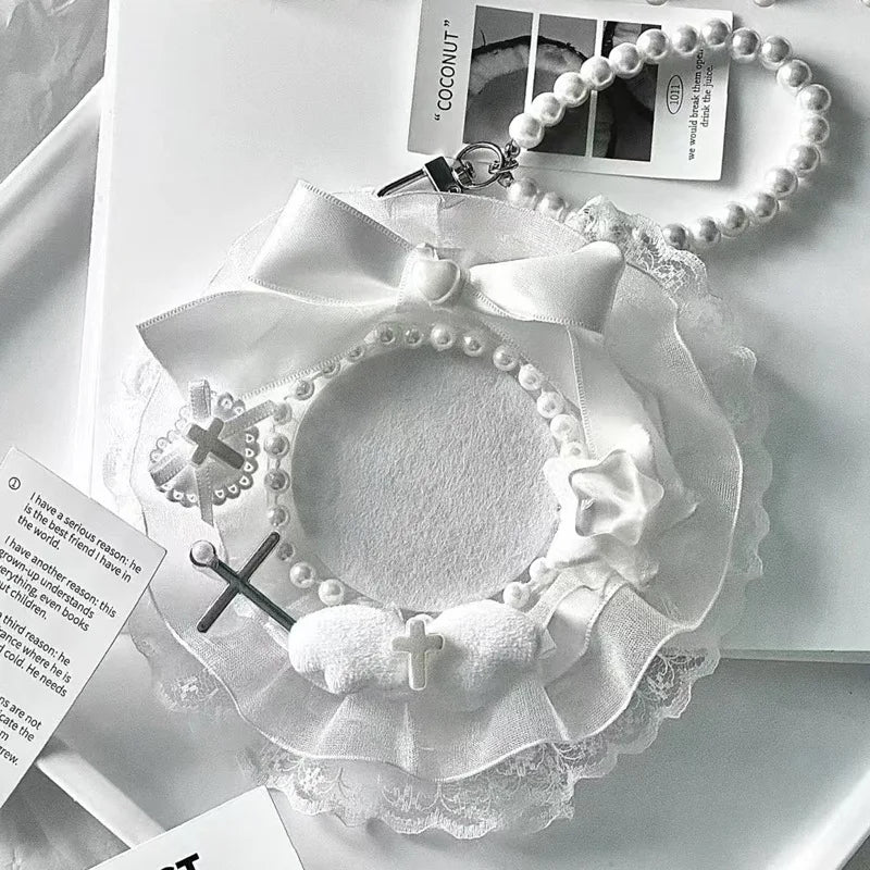 58mm Ita Bag Badge Holder Lace Badge Holder Itabag Decoration Fill Pin Holder Handmade Badge Rosette