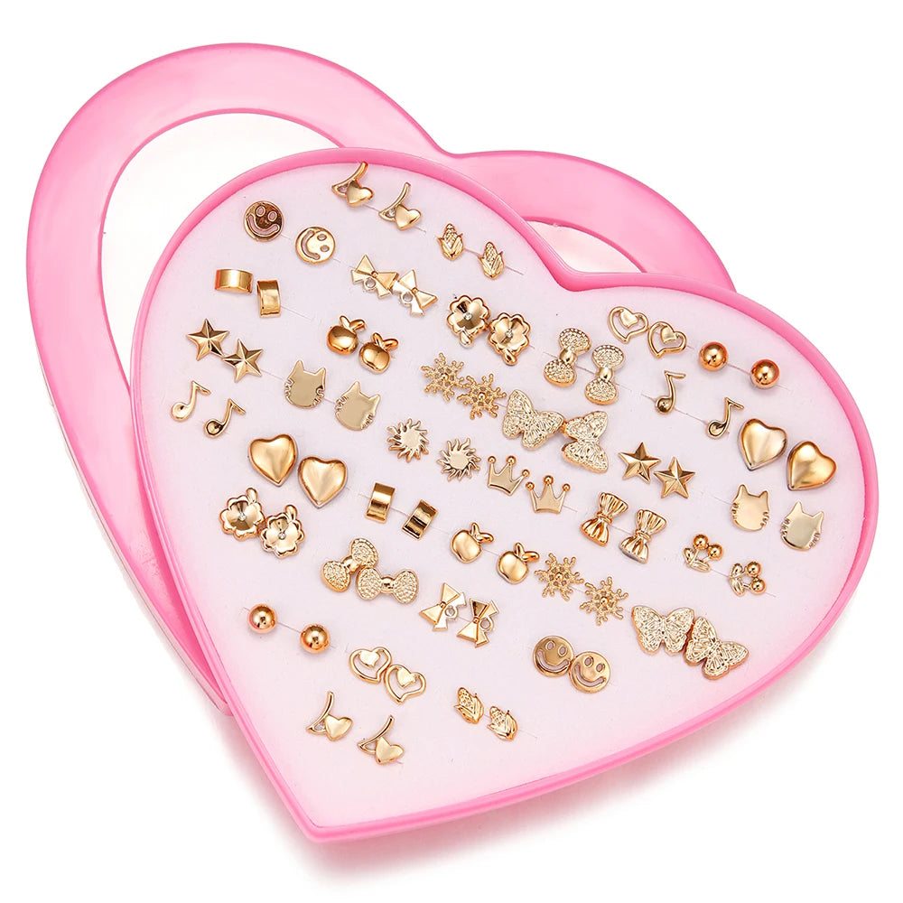 36 Pairs Cute Stud Earrings Assorted Snowflakes Cat Butterfly | Fashion Jewelry Gift lifestyle view