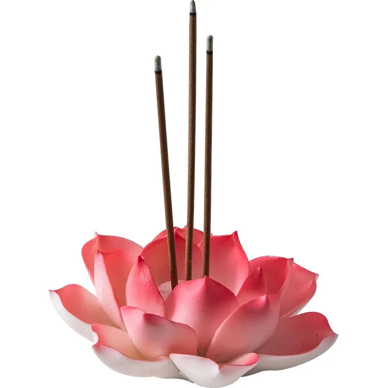 Ceramic White Lotus Incense Burner | Home Decor Stick Holder for Office Teahouse alternate view