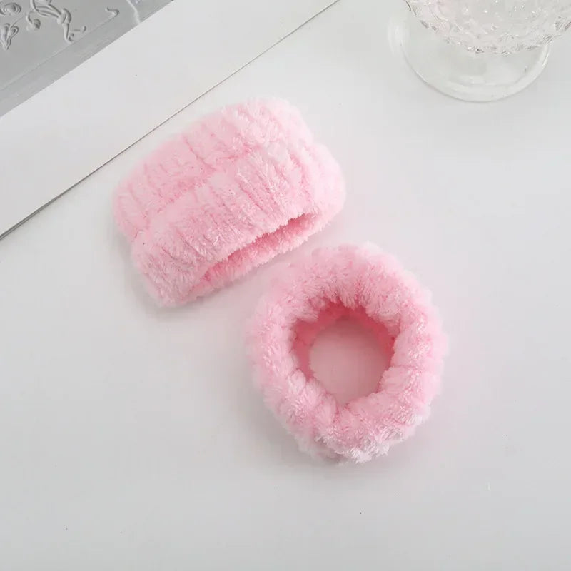 Soft Coral Fleece Headband Women Makeup Wash Face Spa Elastic Hair Band Fashion Fem additional angle