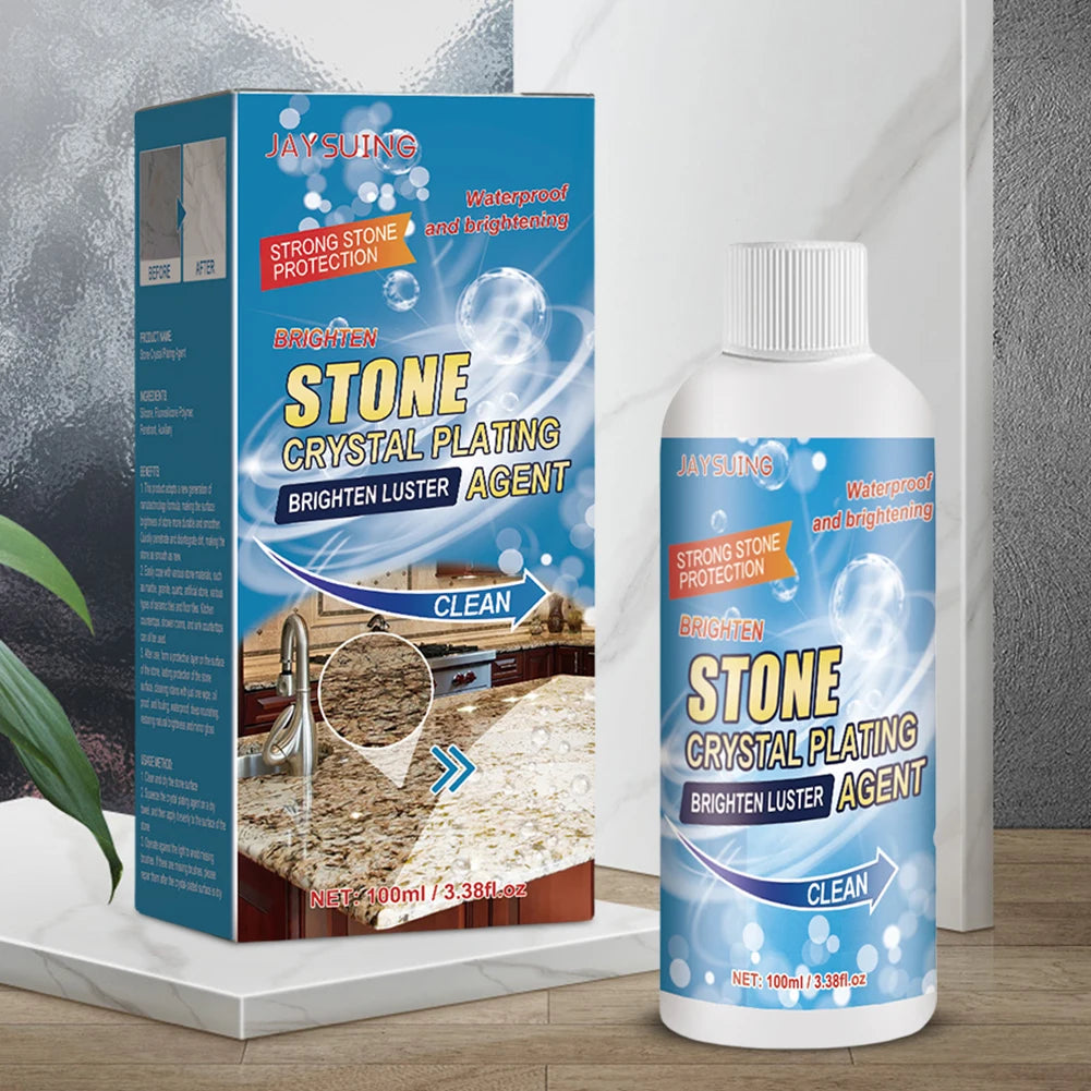 Stone Crystal Plating Agent with Sponge and Towel | Marble Nano Polishing Liquid alternate view