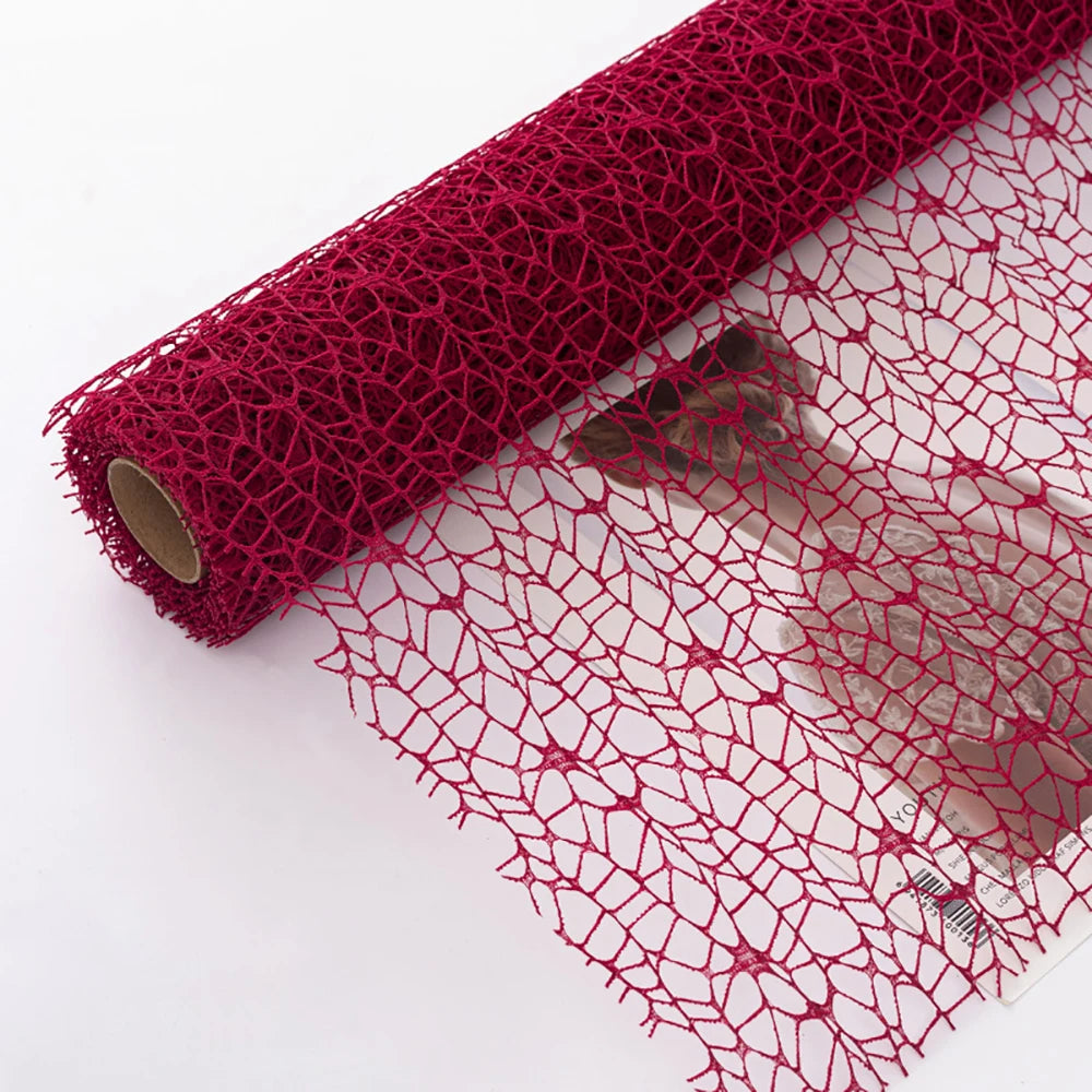 1 Roll Korean Style Jacquard Net Ribbon | Flower Bouquet Packaging DIY Material close-up view