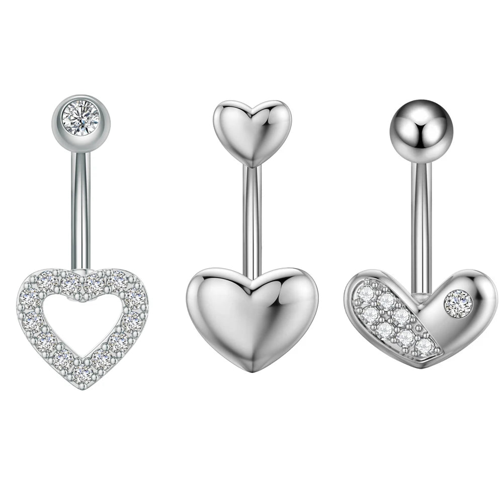 Belly Button Piercings Set Dangled Curved Navel Piercing Ombligo Pack Belly Rings Jewe close-up view