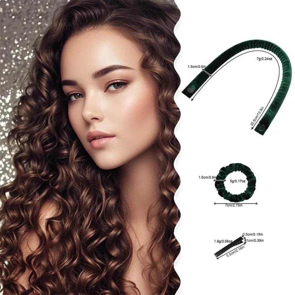6Pcs Heatless Curling Rod Set No Heat Hair Curler Overnight Wave Maker Scrunchies Hai lifestyle view