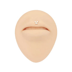 EVISPOL G23 Titanium Hypoallergenic Butterfly Lip Rings for Women Dainty CZ Inner Thr alternate view