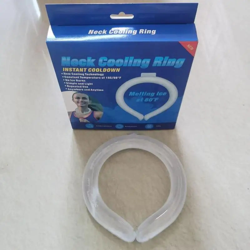 Outdoor Summer Neck Cooling Tube | Reusable Ice Ring for Hiking, Cycling, and Fishing close-up view
