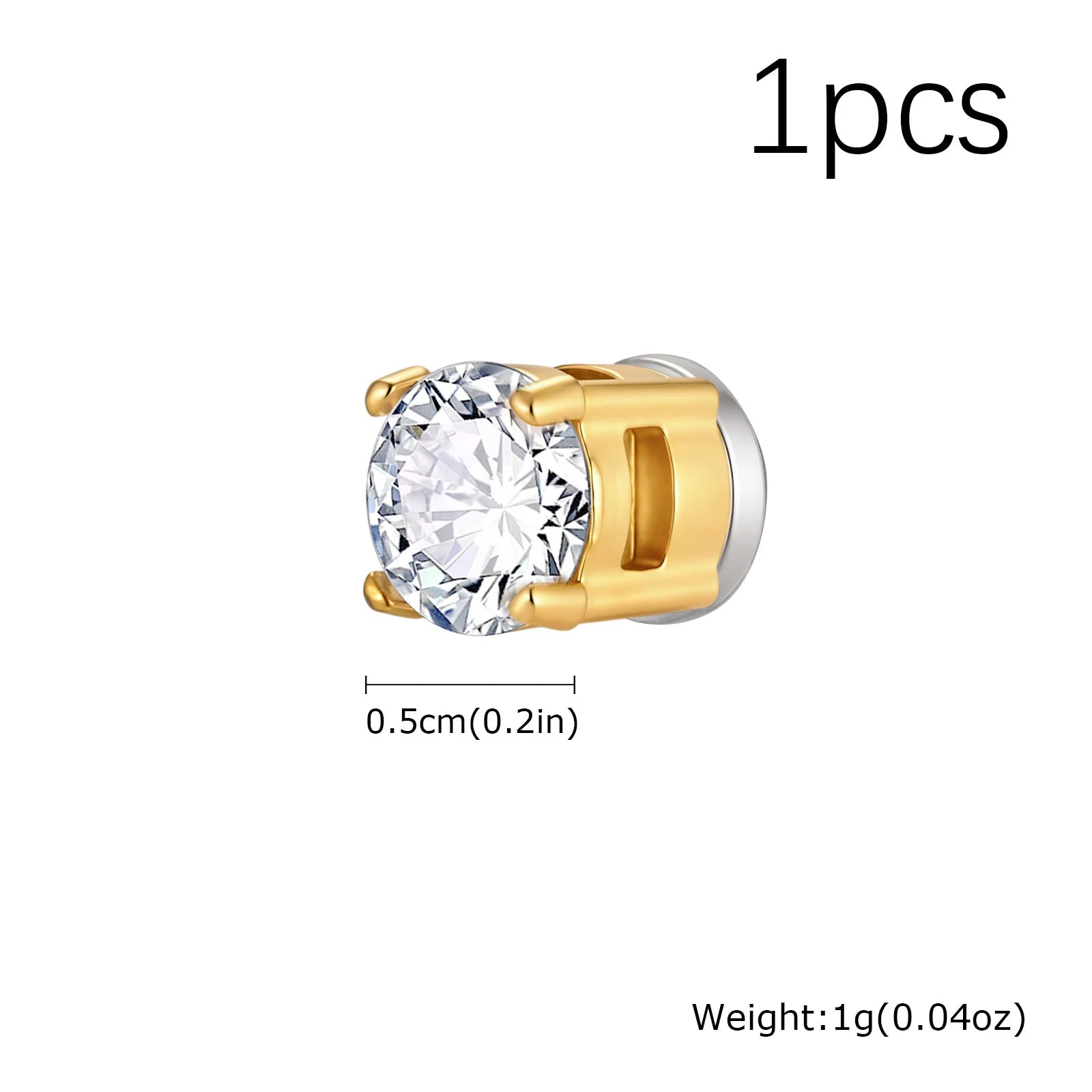 Hip-hop Zircon Magnetic Clip Earrings for Men Women,Anti Allergy Stainless Steel No additional angle