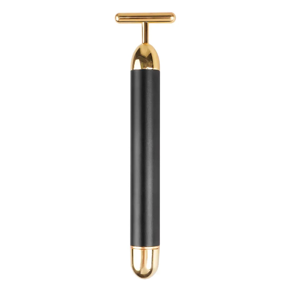 24K Electric Face-Lifting Rose Gold Stick T-Shaped Facial Massager | Skin Tightening alternate view