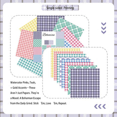 Retro Grid Collage Paper Sheets | DIY Scrapbooking & Junk Journal Material close-up view