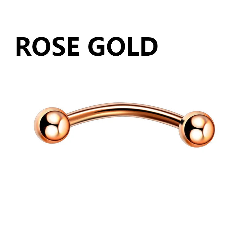 1PC Stainless Steel Helix Piercing Eyebrow Lip Labret Rings Stud Earring 6/8/10mm T additional angle