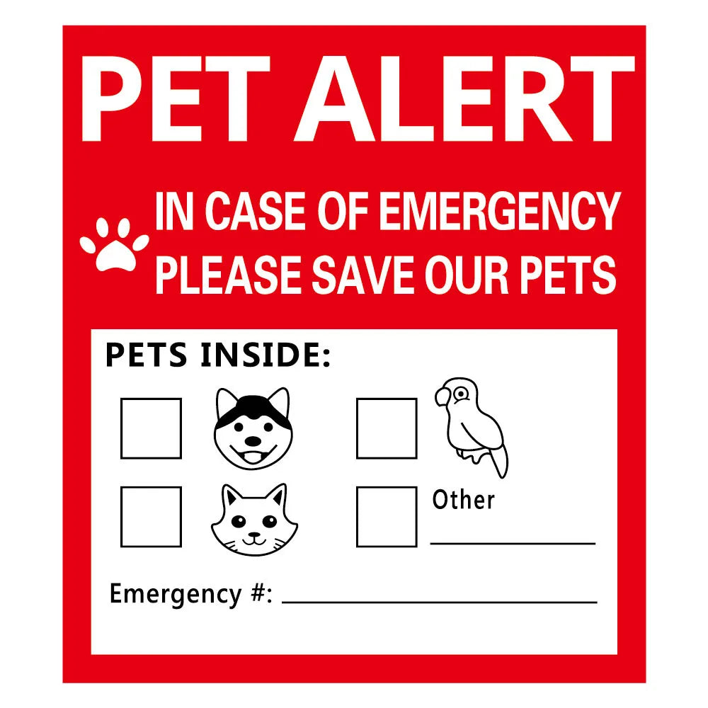 Pet Alert Safety Stickers for Fire Rescue | Emergency Pet Inside Decal for Window or Doo detail view
