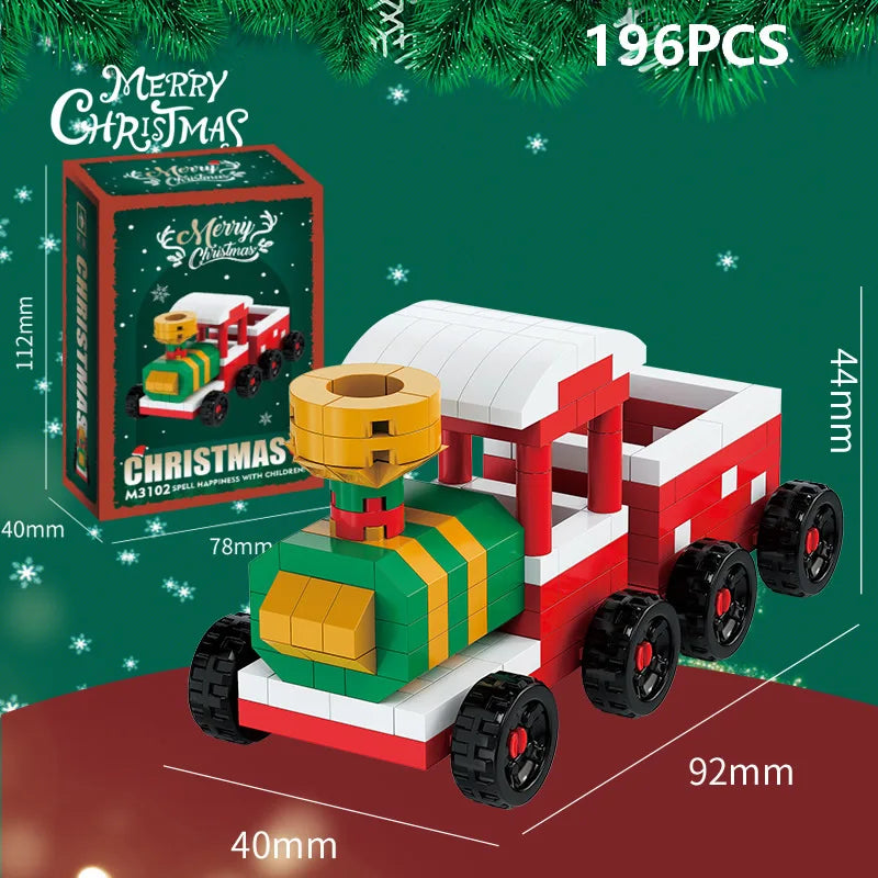 DIY Santa Reindeer Building Blocks | Christmas Domino Game Set close-up view