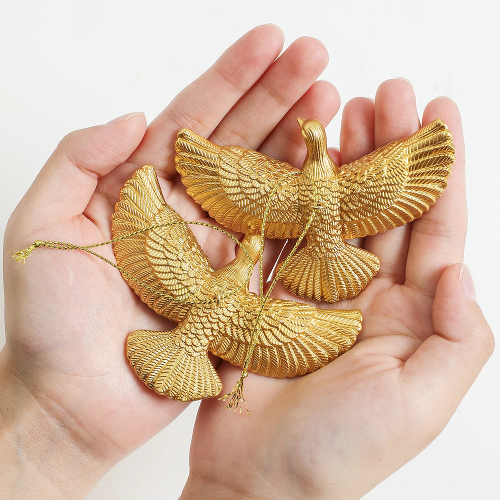 Resin Friendship Doves Christmas Tree Ornament Set of Two Doves for Someone additional angle