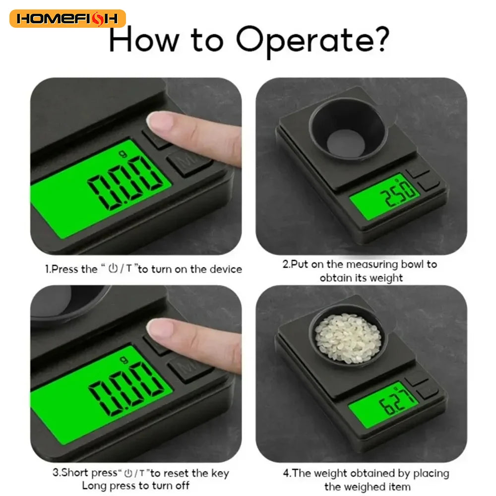 Mini Jewelry Scale | Digital Pocket Scale with 500g/0.01g Precision close-up view