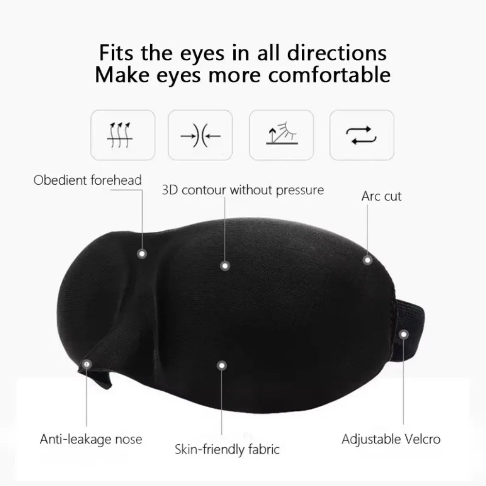 3D Contoured Sleep Eye Mask for Deep Sleep | Ergonomic Light Blocking Blindfold close-up view