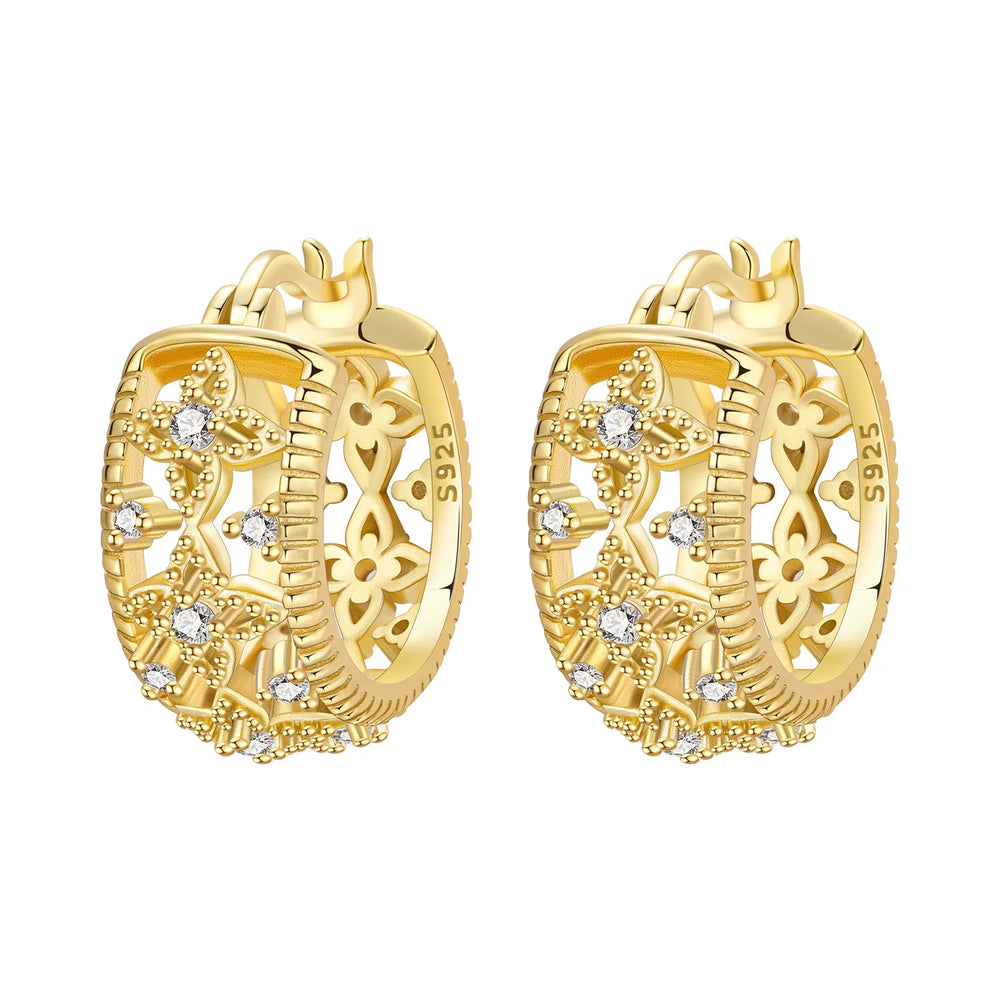 Original 925 Sterling Silver Planet Starlight Earrings Fashion 18K Gold Hoop Earring lifestyle view