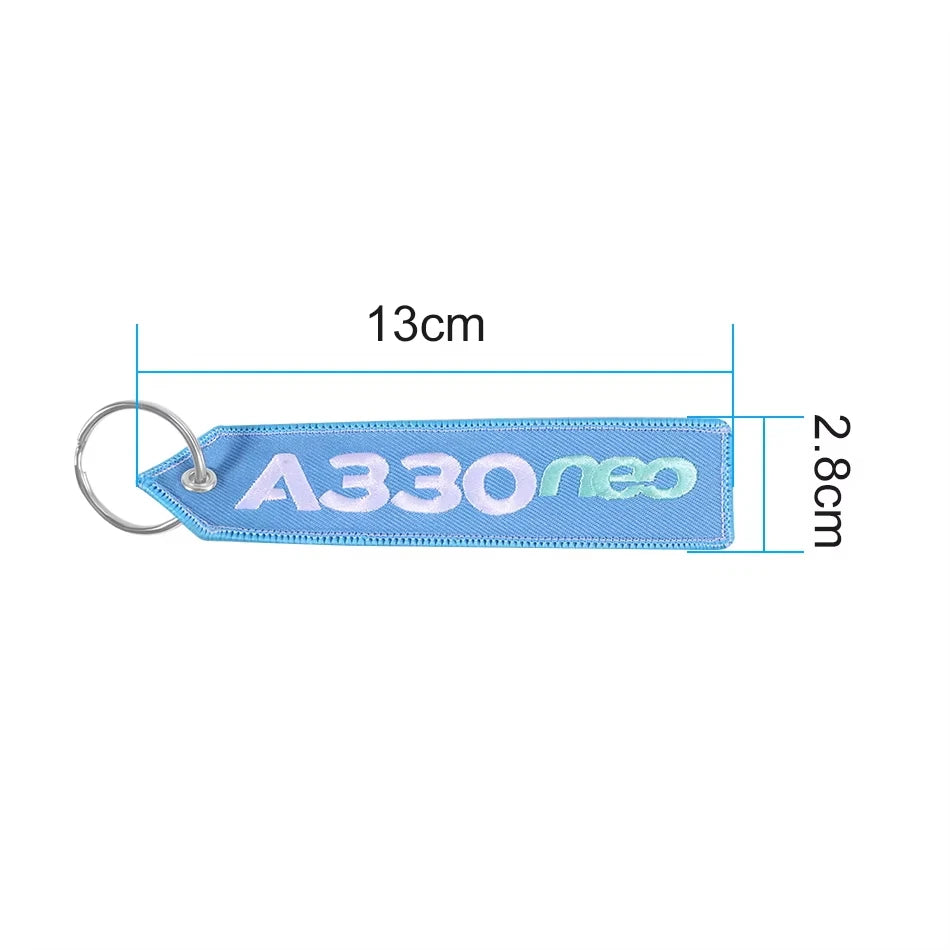 Airbus A330 NEO Keychain | Double-Sided Embroidery Aviation Gift alternate view