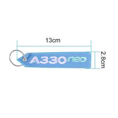Airbus A330 NEO Keychain | Double-Sided Embroidery Aviation Gift alternate view