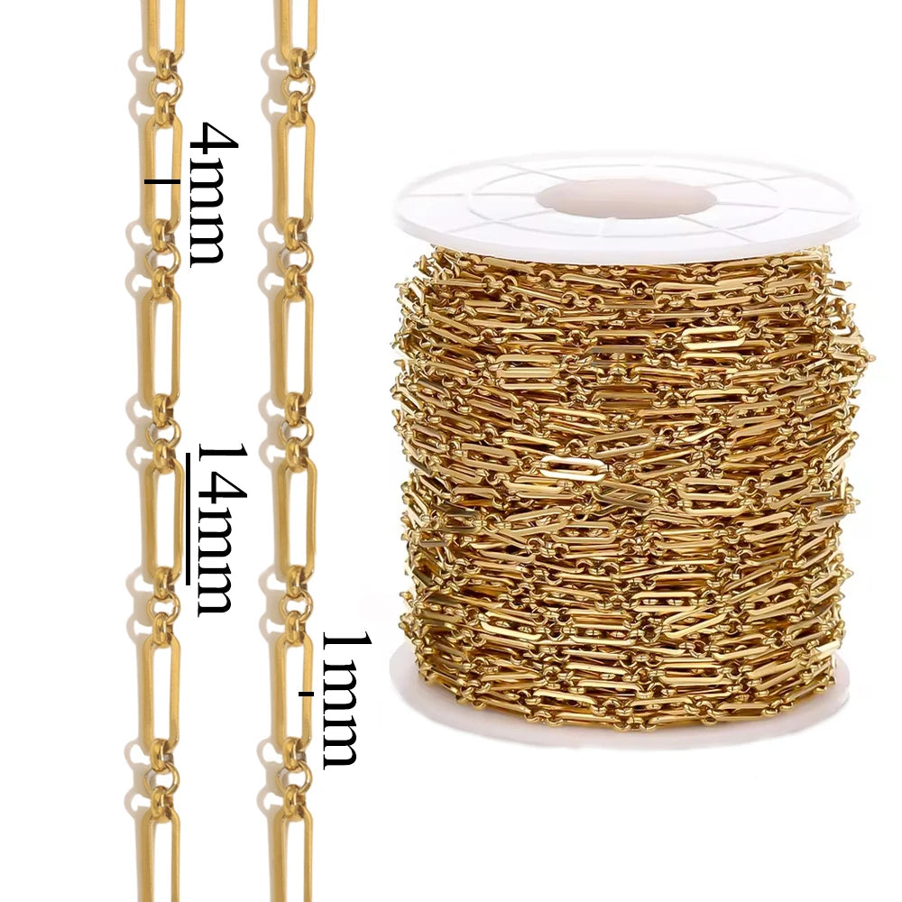 1 Meter Stainless Steel Chain Gold Silver DIY Jewelry Making Chain Necklace Bracele additional angle