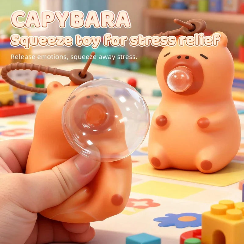 1PC Creative Capybara Doll Spit Bubble Fidget Decompression pinch toy Relieve Stress alternate view