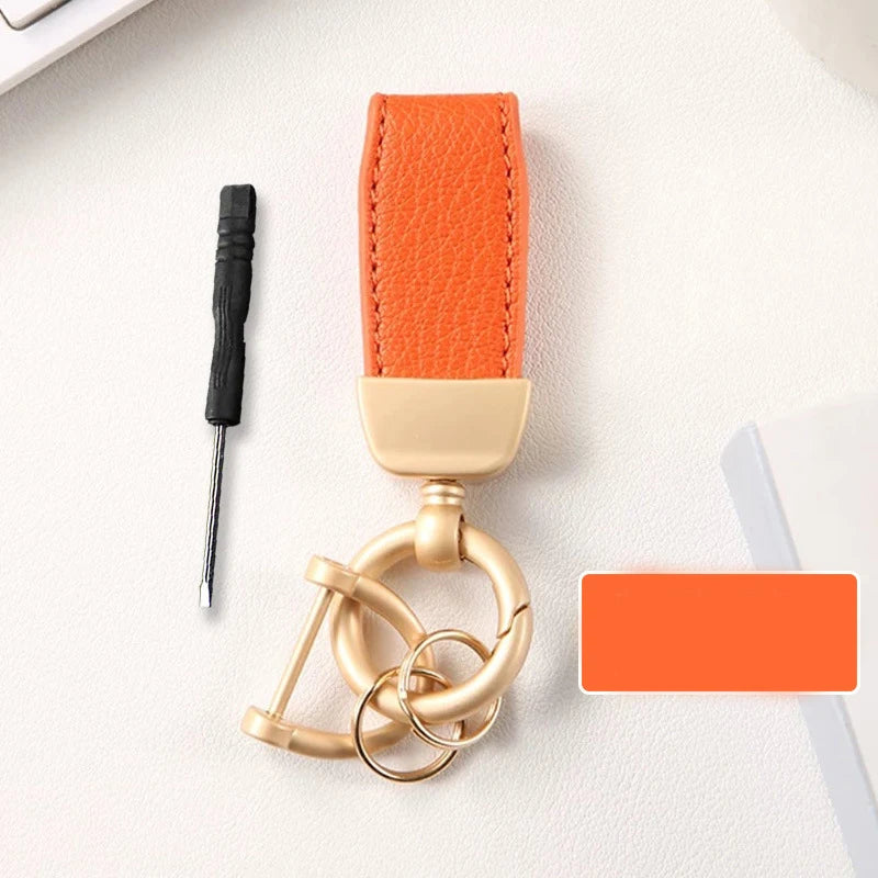 Luxury Suede Leather Flip Fur Keychain | Car Key Accessory lifestyle view