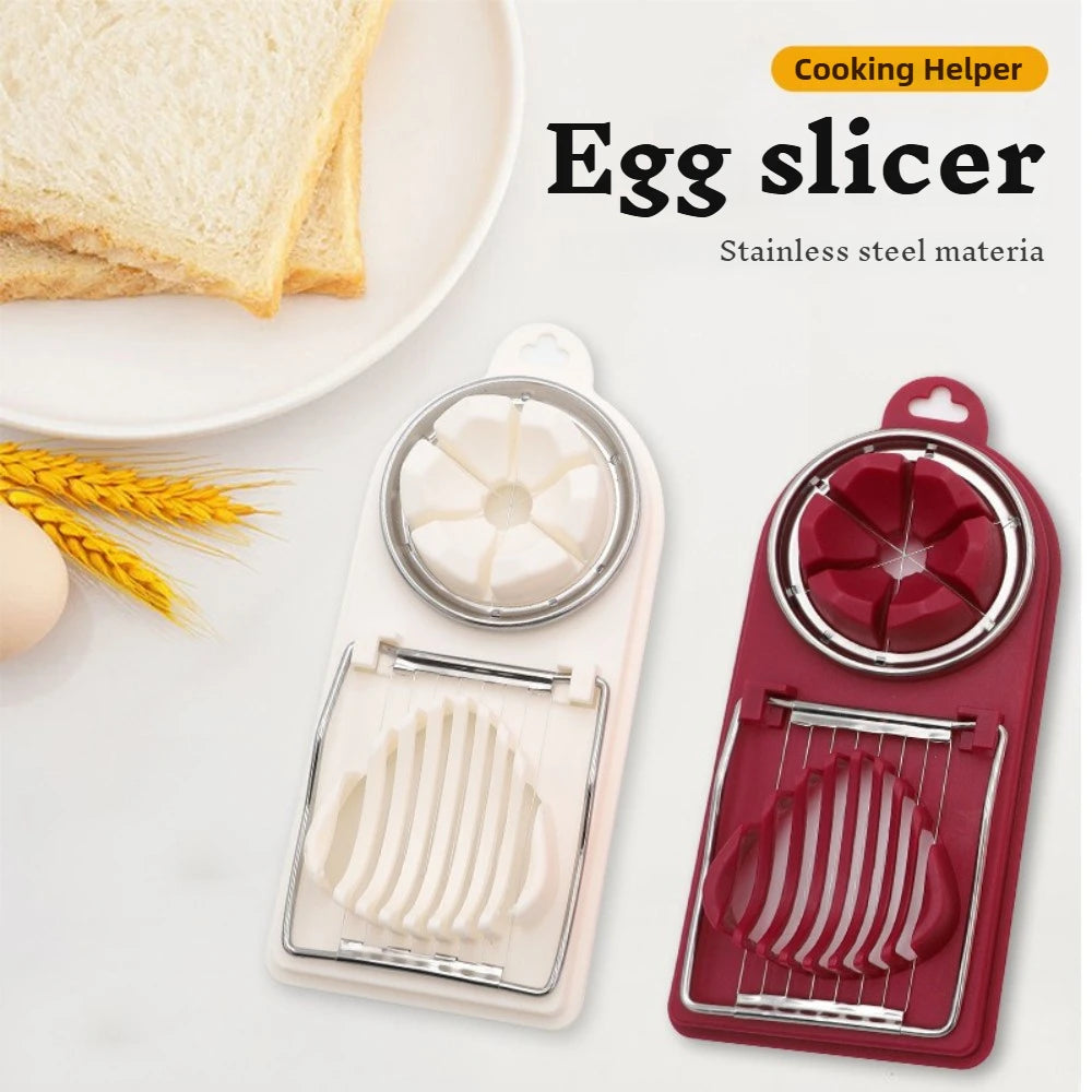 2 In 1 Egg Slicer Multifunctional Stainless Steel Egg Cutter | Kitchen Gadget for Slicin detail view