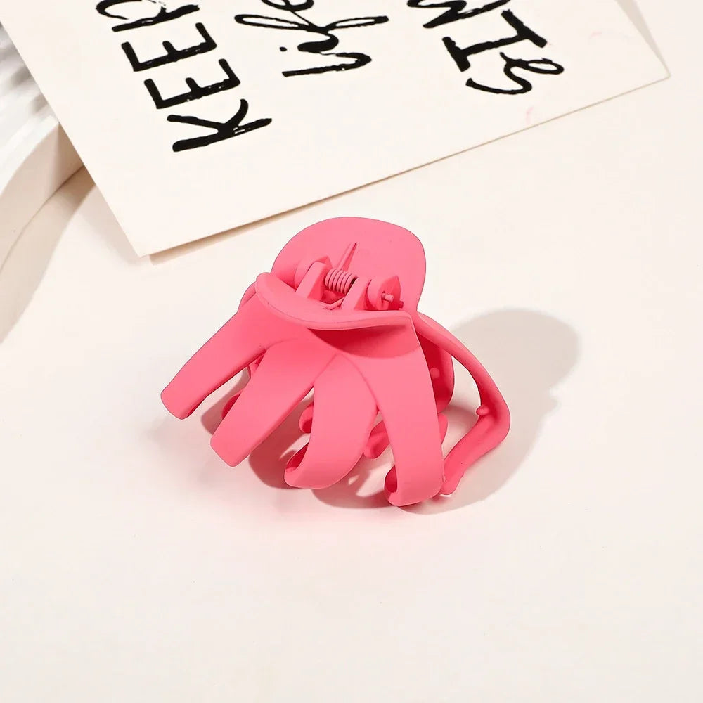 Frosted Octopus Hair Claw Solid Color Ponytail Clip Korean Simple Women Girls Non-Slip Shark Claw Irregular Hair Accessories