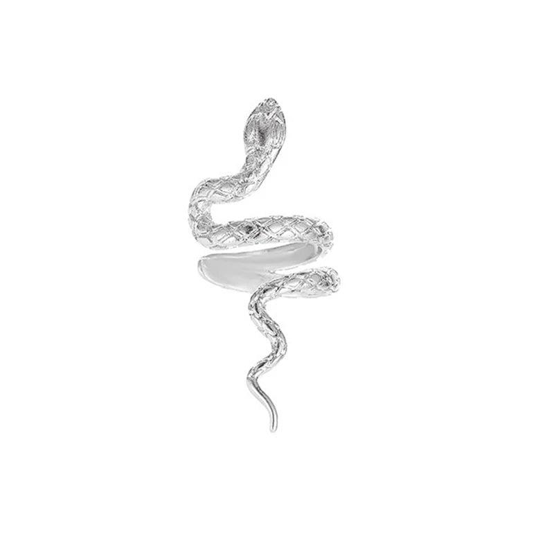 1Pcs Fashion Silver Color Snake Ear Clip Earrings for Women Men Punk Non Piercing Fake P detail view