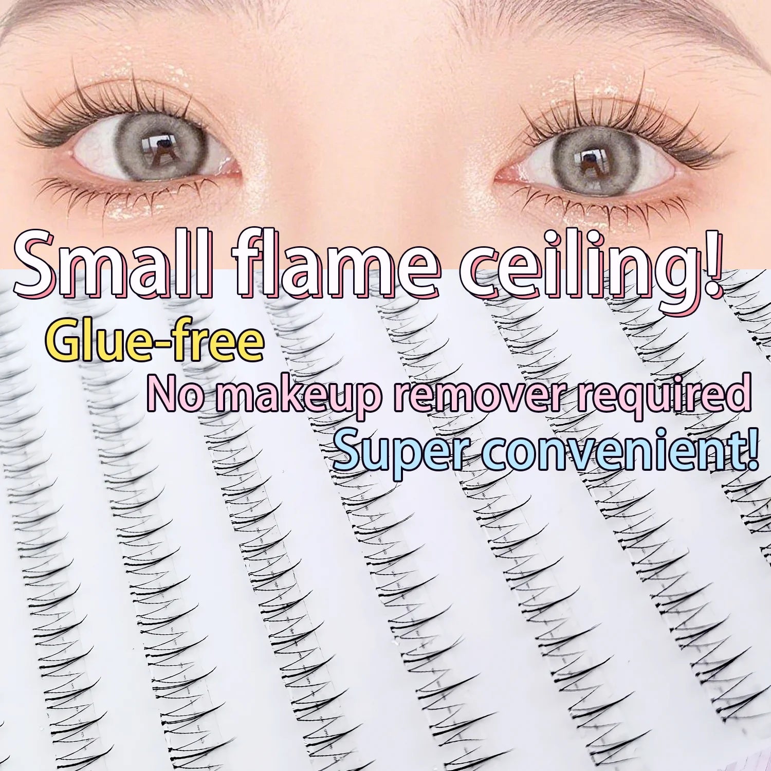 Natural Look Small Flame Lower Eyelashes | Glue-Free Easy Application Beginner Friend alternate view