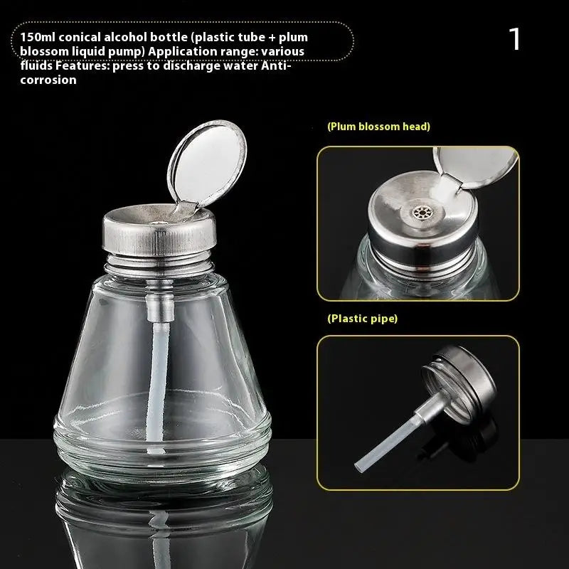 Nail Storage Refillable Glass Bottles Empty Liquid Press Pump Dispenser Nail Art Poli alternate view