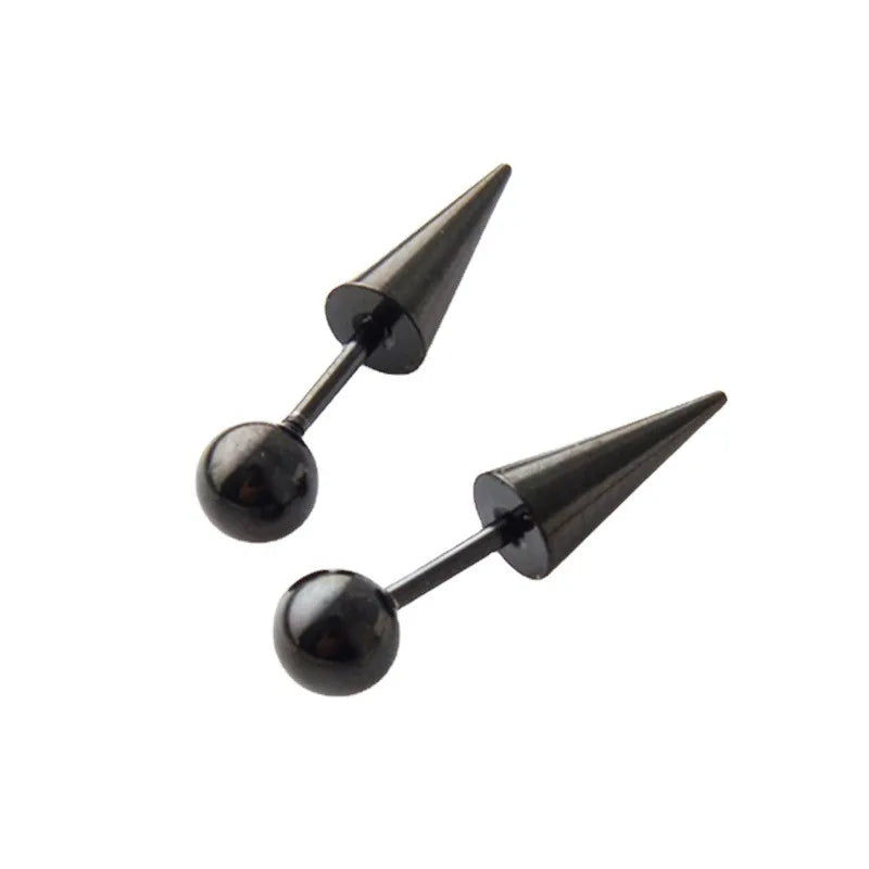 1Pair 16G 316L Stainless Steel Spike Stud Earrings, Screw Back Cartilage Tragus Con additional angle