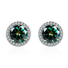 925 Sterling Silver Stud Earrings | Zircon and Colored Gemstone Elegant Jewelry alternate view