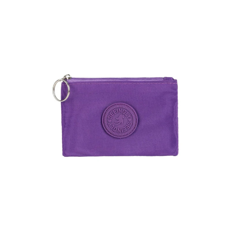 Casual Solid Nylon Coin Purse | Multi-Purpose Zipper Wallet Pouch close-up view