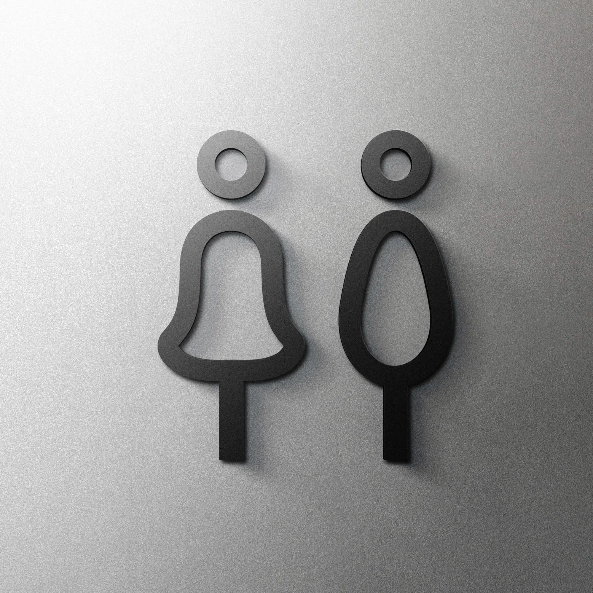 CIFBUY Acrylic 3D WC Toilet Door Sign Modern Self-Adhesive Salon Restaurant Hotel Minima detail view