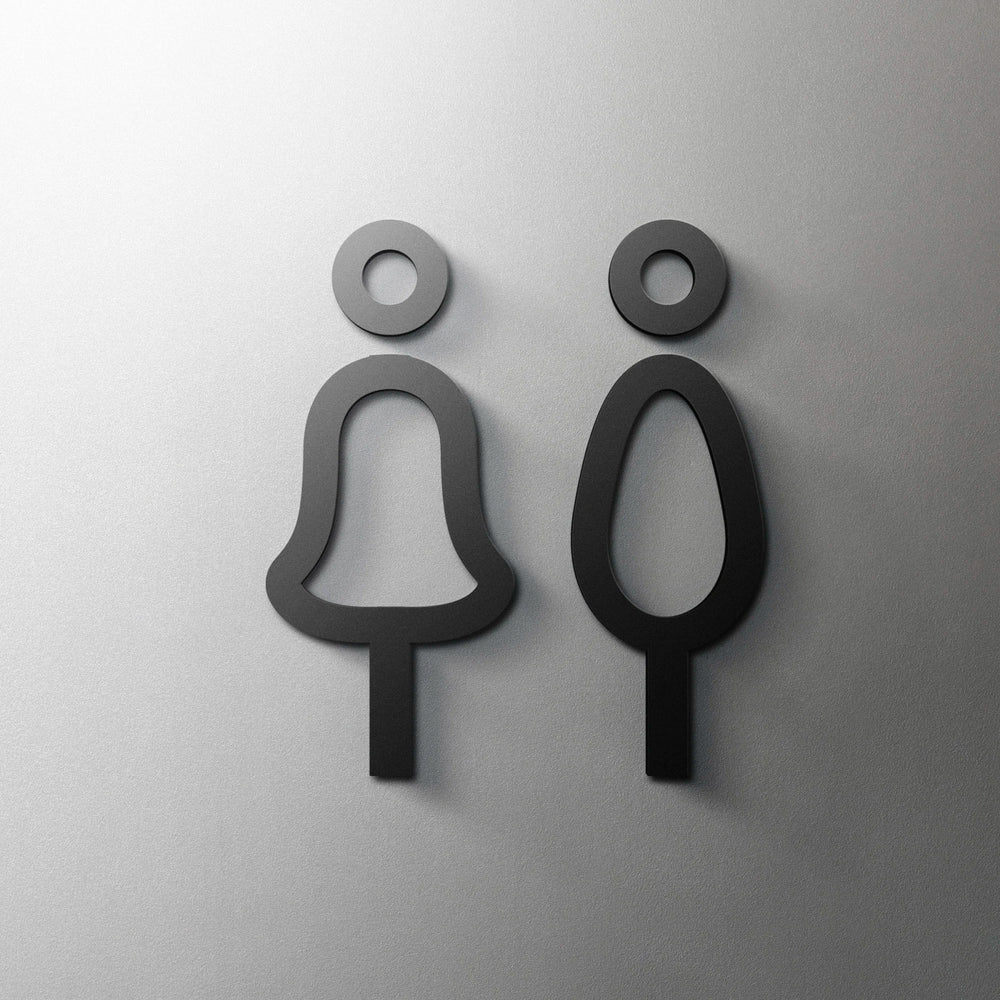 CIFBUY Acrylic 3D WC Toilet Door Sign Modern Self-Adhesive Salon Restaurant Hotel Minima detail view