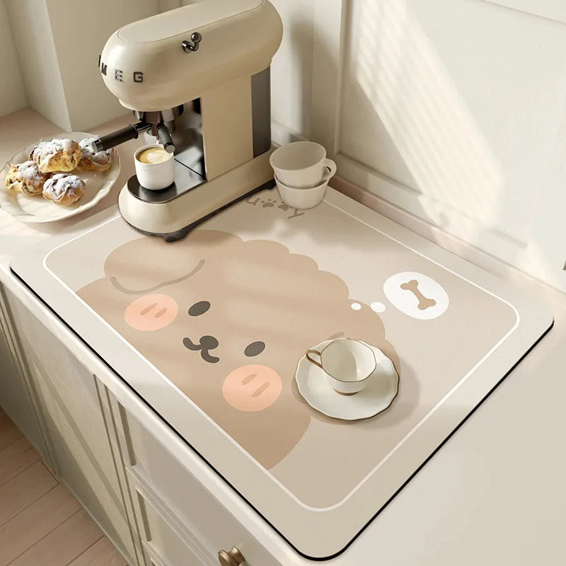 Mat Antiskid Draining Coffee Dish Drying Mat Quick Dry Bathroom Drain Pad Tableware M alternate view