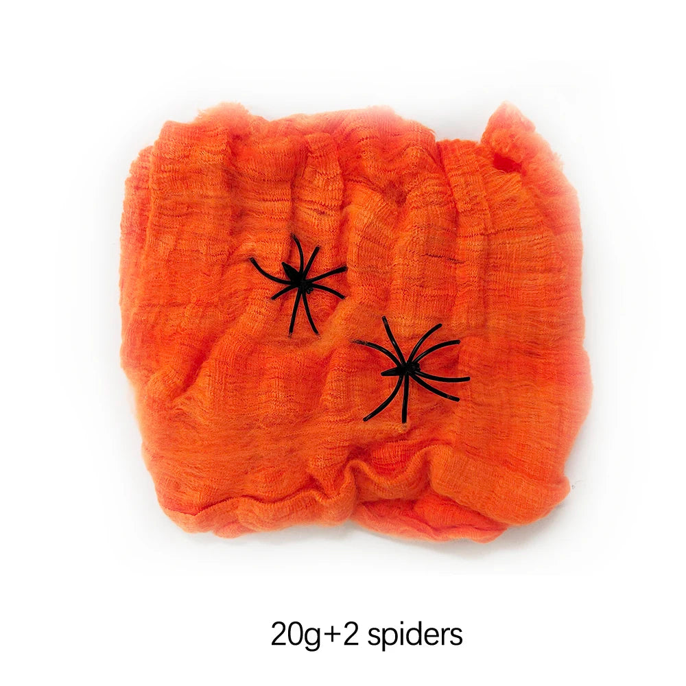 Halloween Decorations Artificial Spider Web Luminous Stretch lifestyle view