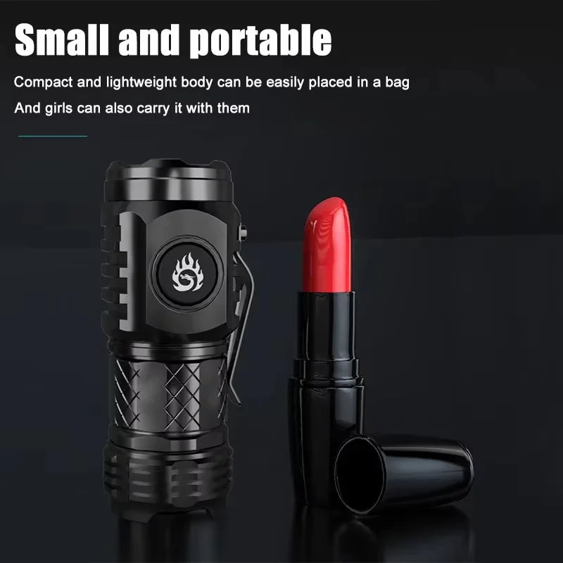 Mini Strong Light Flashlight | Type-C Rechargeable Super Bright LED Torch detail view
