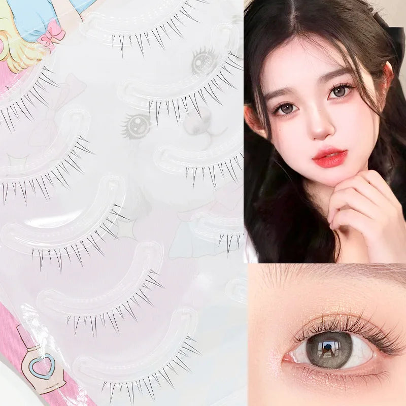 Menglu Natural Short Lower Lashes | Hand-Painted Style Fake Eyelashes detail view