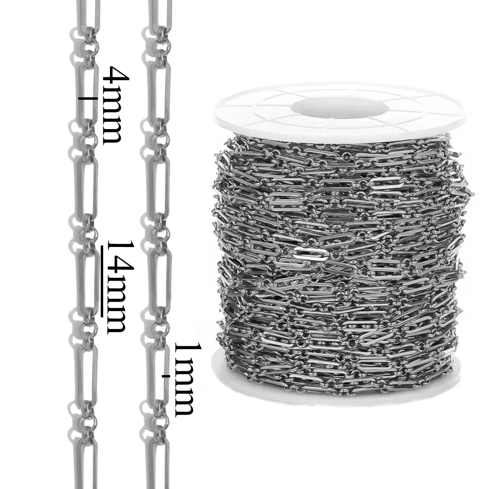 1 Meter Stainless Steel Chain Gold Silver DIY Jewelry Making Chain Necklace Bracele additional angle