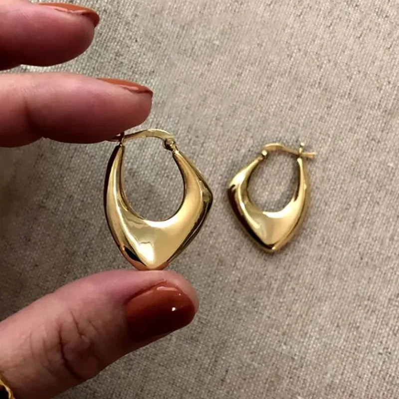 Shiny White Zircon Hoop Earrings | Simple Daily Wear for Women and Men close-up view