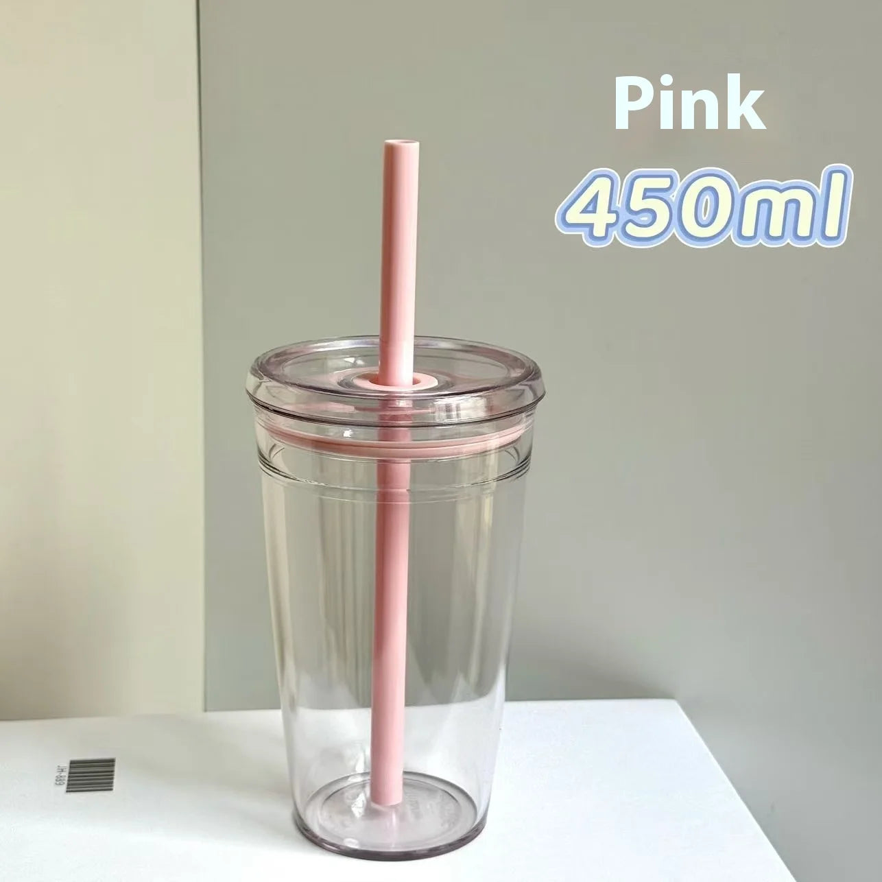 Star Korean Style 450ML Summer High-value Milk Straw Plastic Cup Transparent Multi-co alternate view