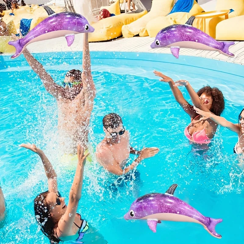 Inflatable Dolphin Pool Toys | Summer Splash Water Party Decorations close-up view