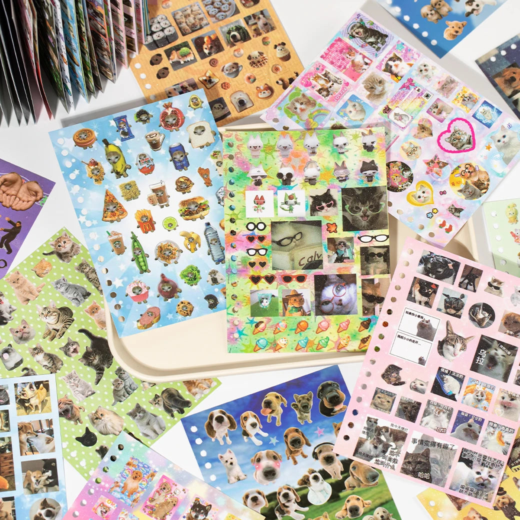 Cute Pets Sticker Book 30 Sheets | Scrapbooking DIY Collage Material detail view