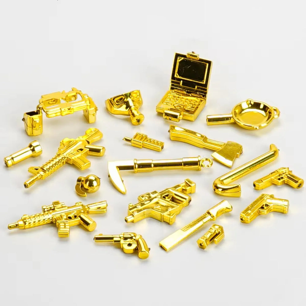 Mr Gold Building Blocks Mini Figure | Compatible Electroplate Plating Gold Chrome A additional angle
